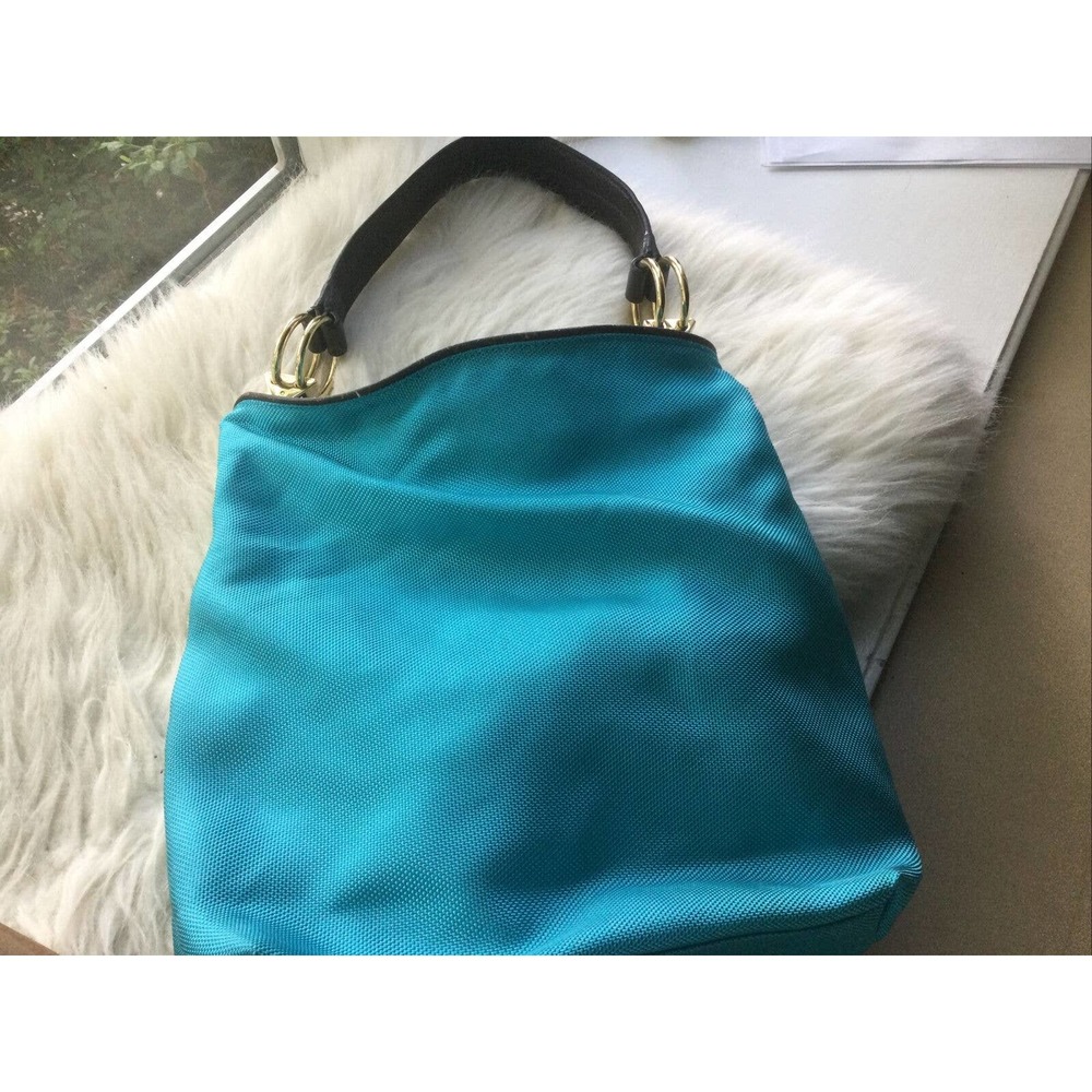 Teal Hobo Bag with Black Handle - Stylish Everyday Carry